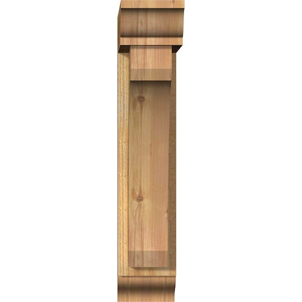 Legacy Traditional Rough Sawn Bracket W/ Offset Brace, Western Red Cedar, 6W X 18D X 30H